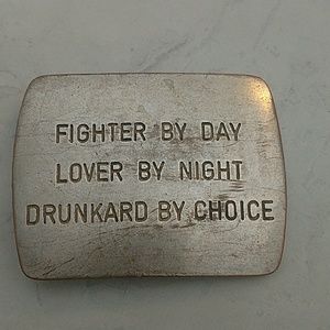 Love / drunk belt buckle